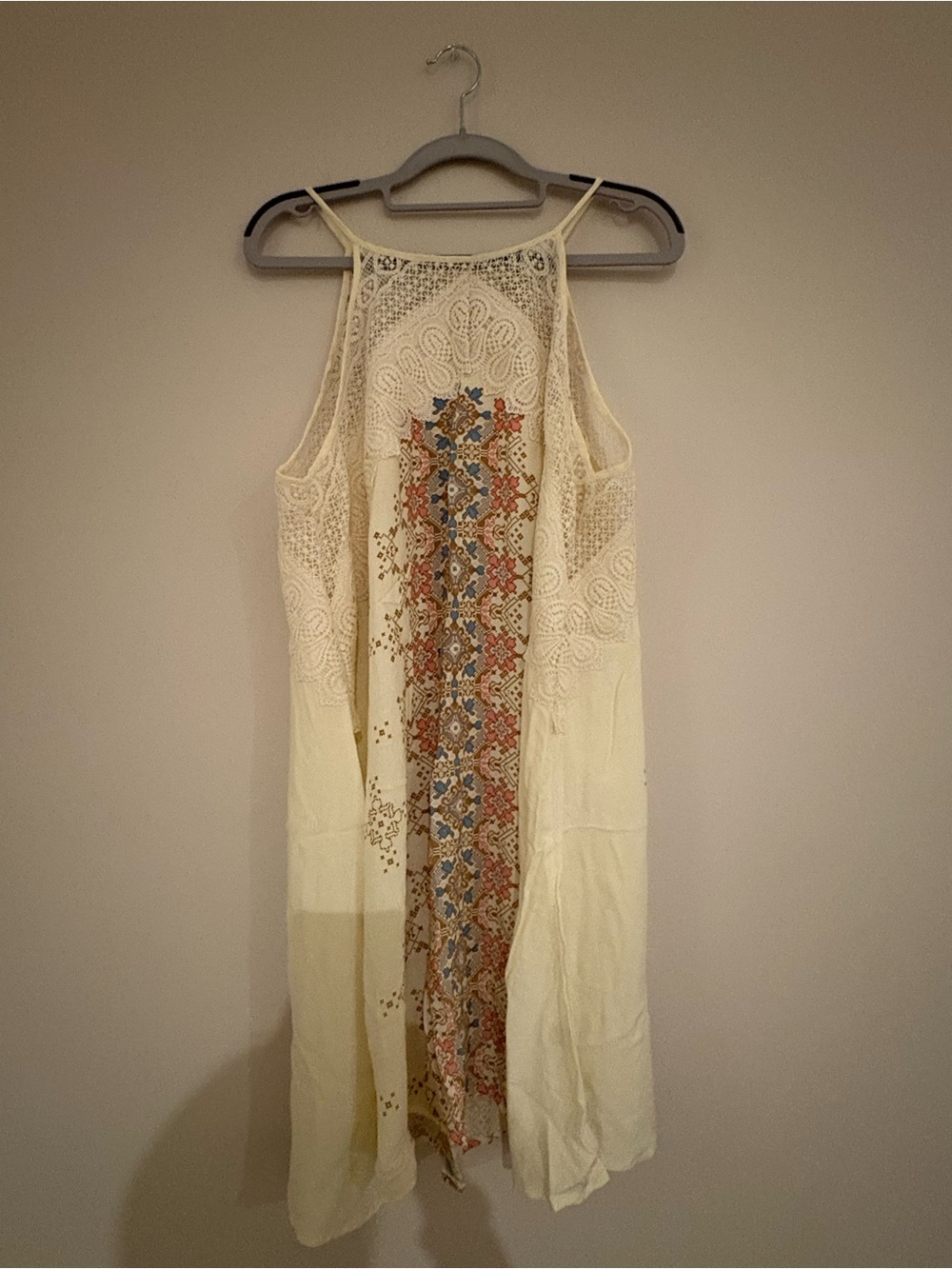 NWOT Indigo Rose Cream Embroidered Midi Dress L